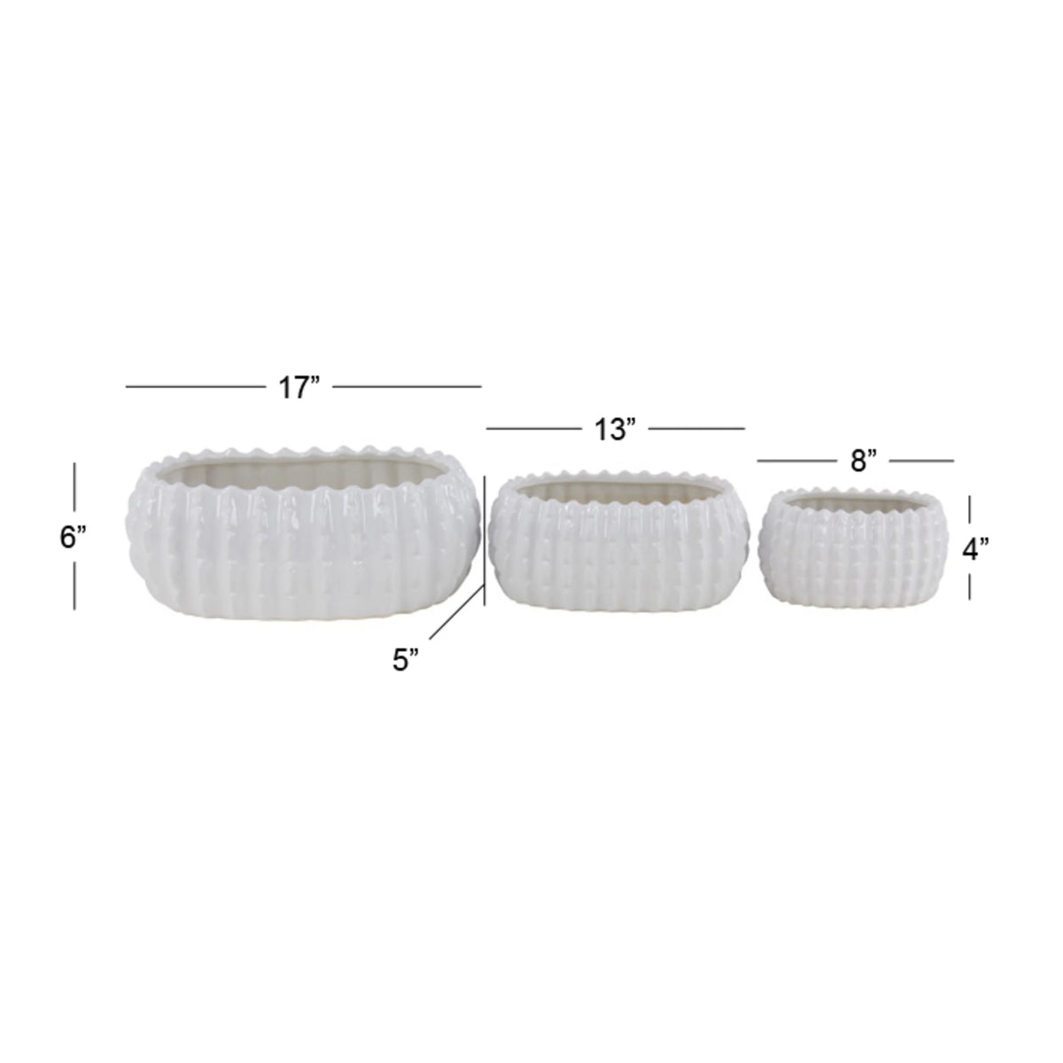 White Ceramic Planter (3 Count) E3516