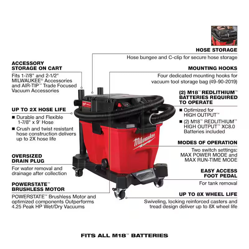 9 Gal. Cordless Wet/Dry Shop Vacuum Kit with Brush and Crevice Tools G353
