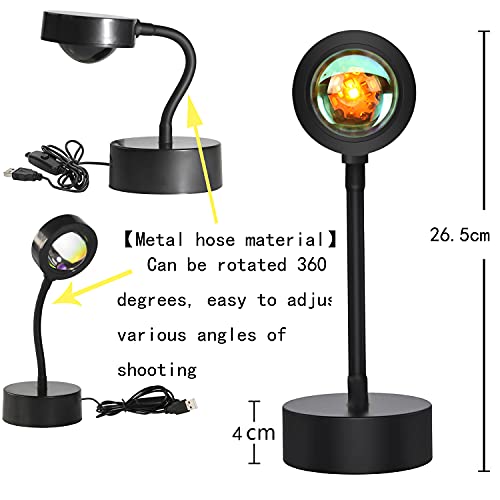 Sunset Lamp with Remote Control, 16 Colors Night Light 180° Rotation J3937