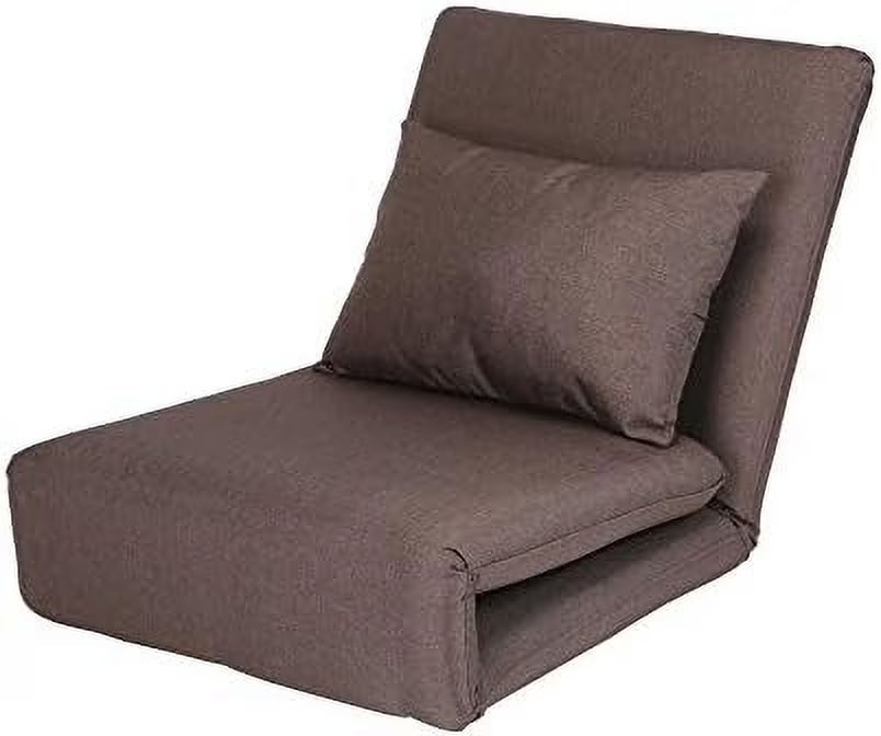 Linen Chair Beige 5-Position Adjustable Sofa Q10274