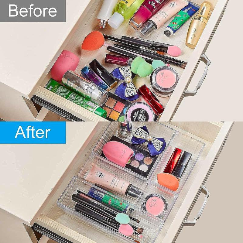 25 Pcs Plastic Clear Drawer Organizer Storage Trays E2278