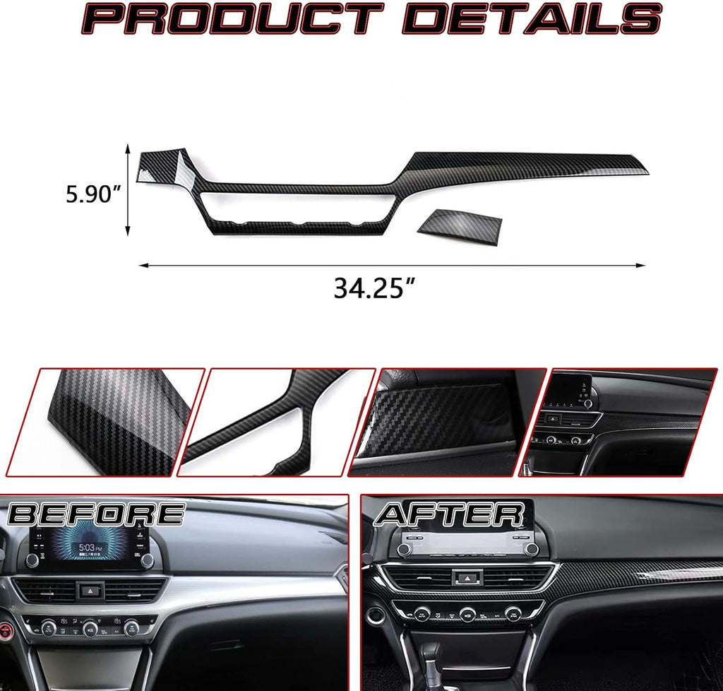2pcs Carbon Fiber Pattern Console Dashboard AC Switch Button Panel Cover Trim Y628