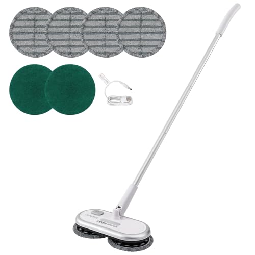 Cordless Electric Spin Mop with Dual Spinning Mop Heads, 4 Microfiber Pads & 2 Floor Scrubber Pads H602577