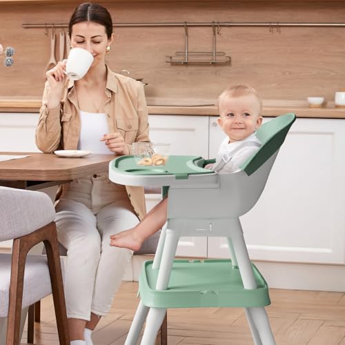 8 in 1 Convertible Baby High Chair with Removable Tray and PU Cushion M149295