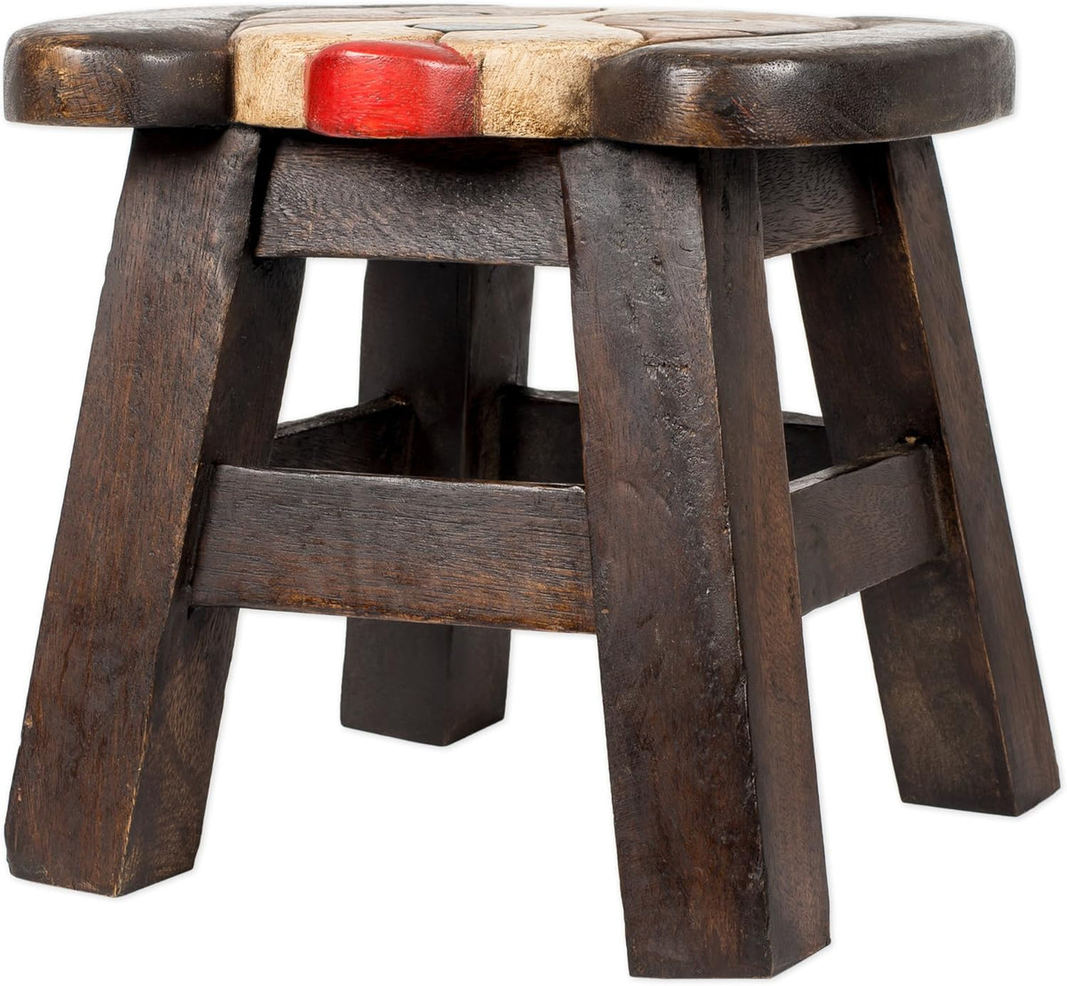 Hand Carved Acacia Hardwood Decorative Short Stool J70172