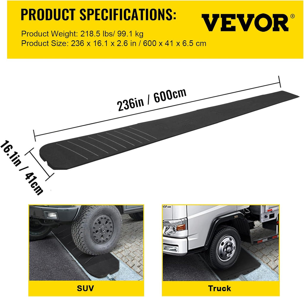 5 Pack Heavy Duty Rubber Driveway Ramps K52799