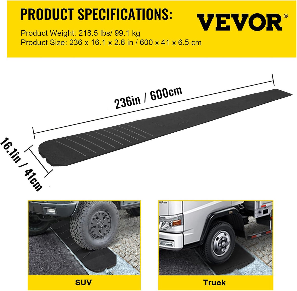 5 Pack Heavy Duty Rubber Driveway Ramps K52799