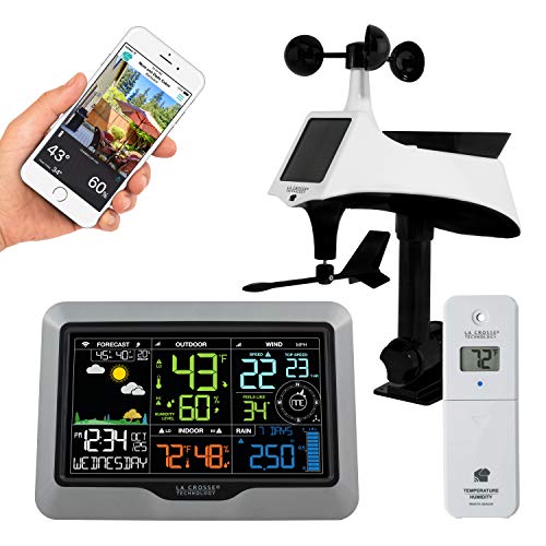 Professional Smart Wi-Fi Weather Station with Remote Monitoring, Wind and Rain Gauges, Temperature and Humidity Sensors A42291