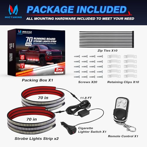 2PCS 70 inch Red White LED Sequential Strobe Light Strip J772