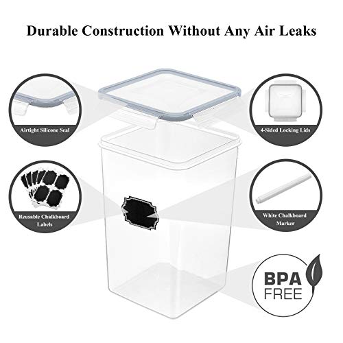 4 Pieces 5.2L BPA Free Airtight Food Storage Canisters M613
