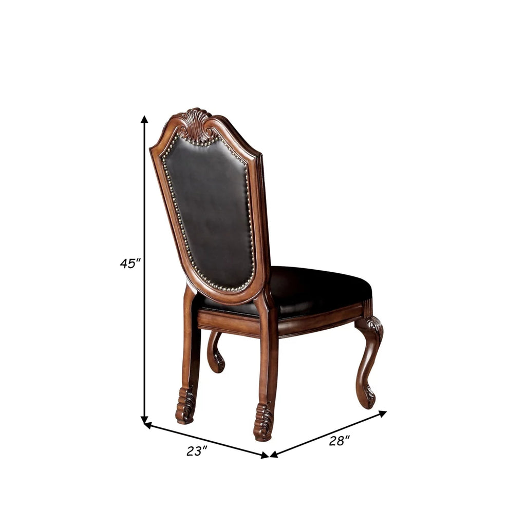 28 Inch Faux Leather Dining Chair Set of 2 Brown L995463