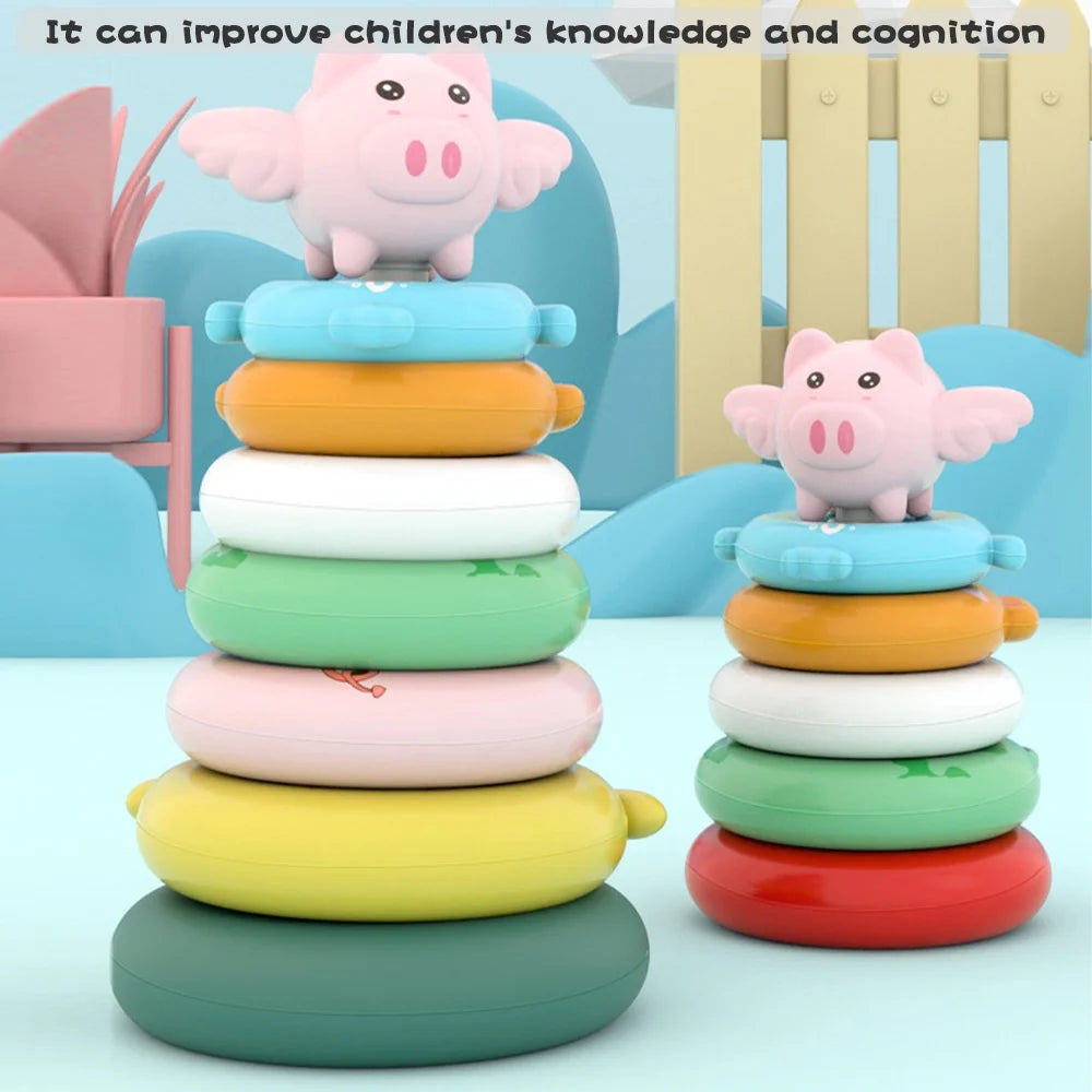 7 Pcs Soft Stacking Rings Toy Z32226