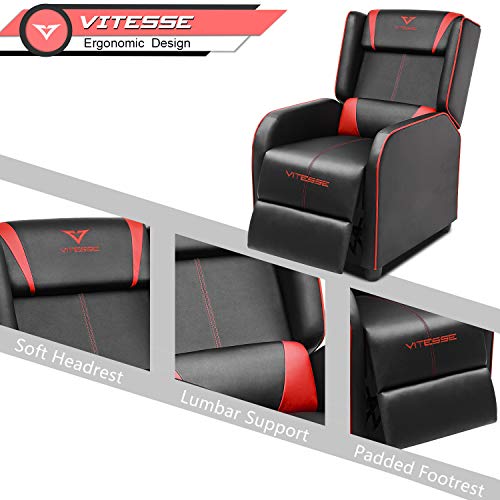 Blue PU Leather Gaming Recliner Chair O681