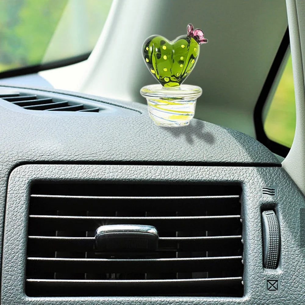 Handmade Blown Glass Cactus Figurines Desk Decorations Y5475