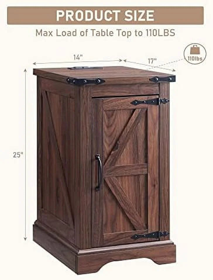 Brown Wood Nightstand with Charging Station W147489