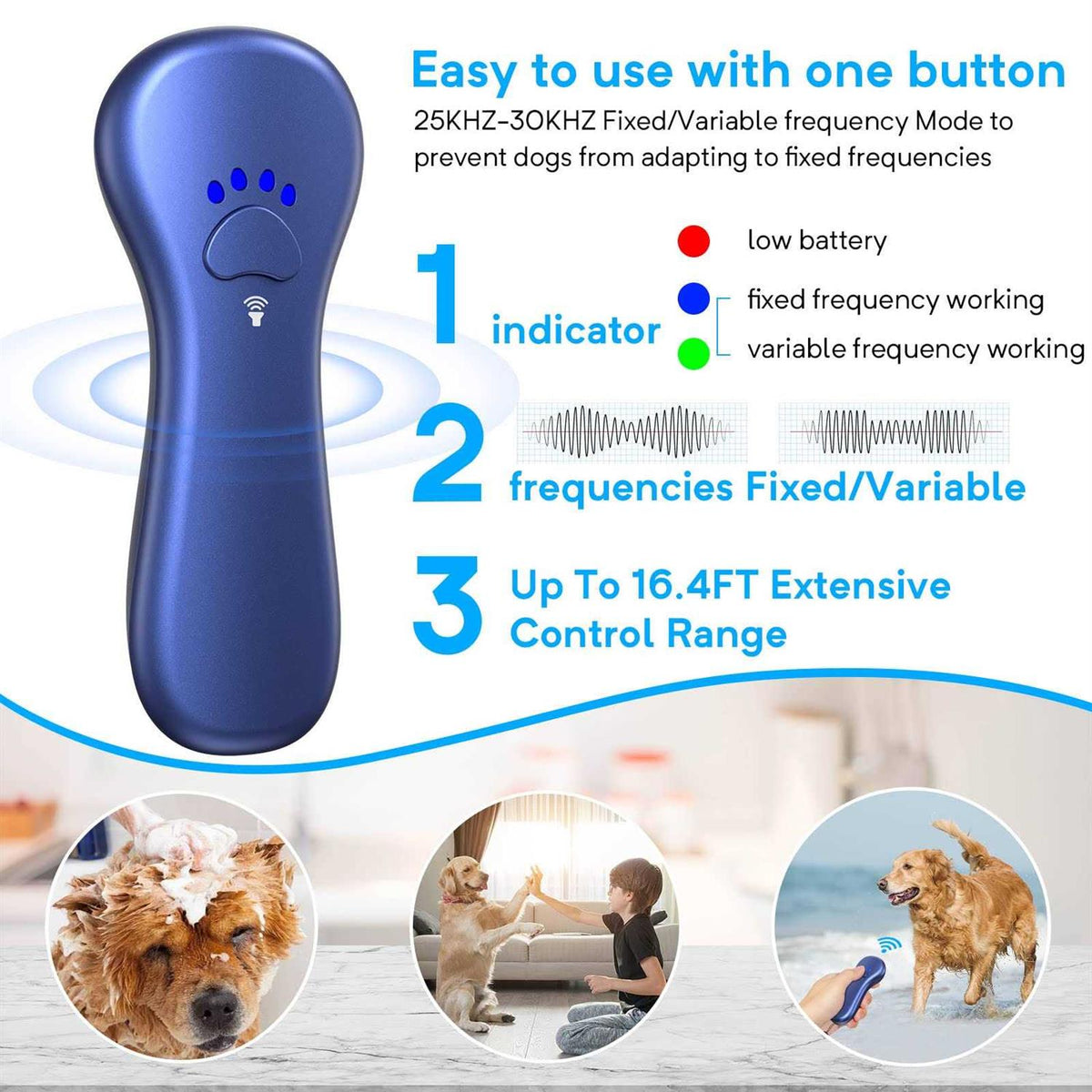 Anti Barking Device Rechargeable Ultrasonic Dog Bark Deterrent I82494