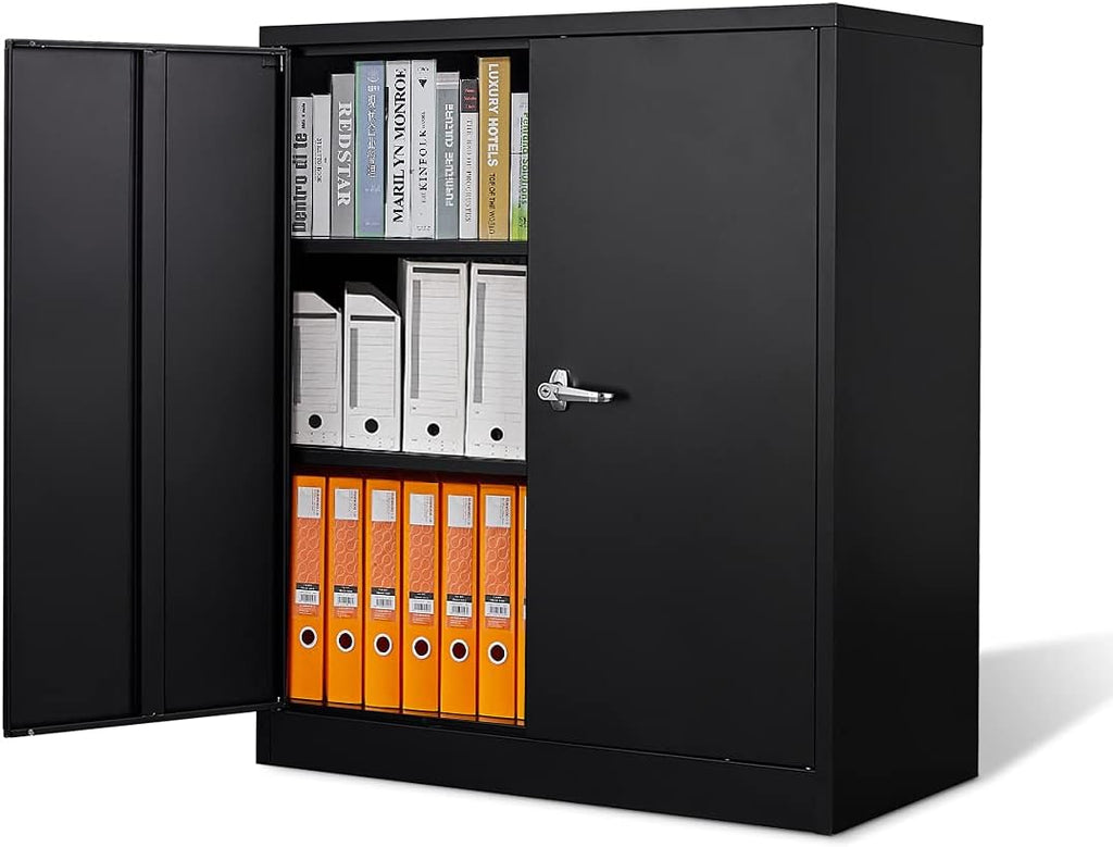 Metal Storage Cabinet with 2 Locking Doors and 2 Adjustable Shelves O39997