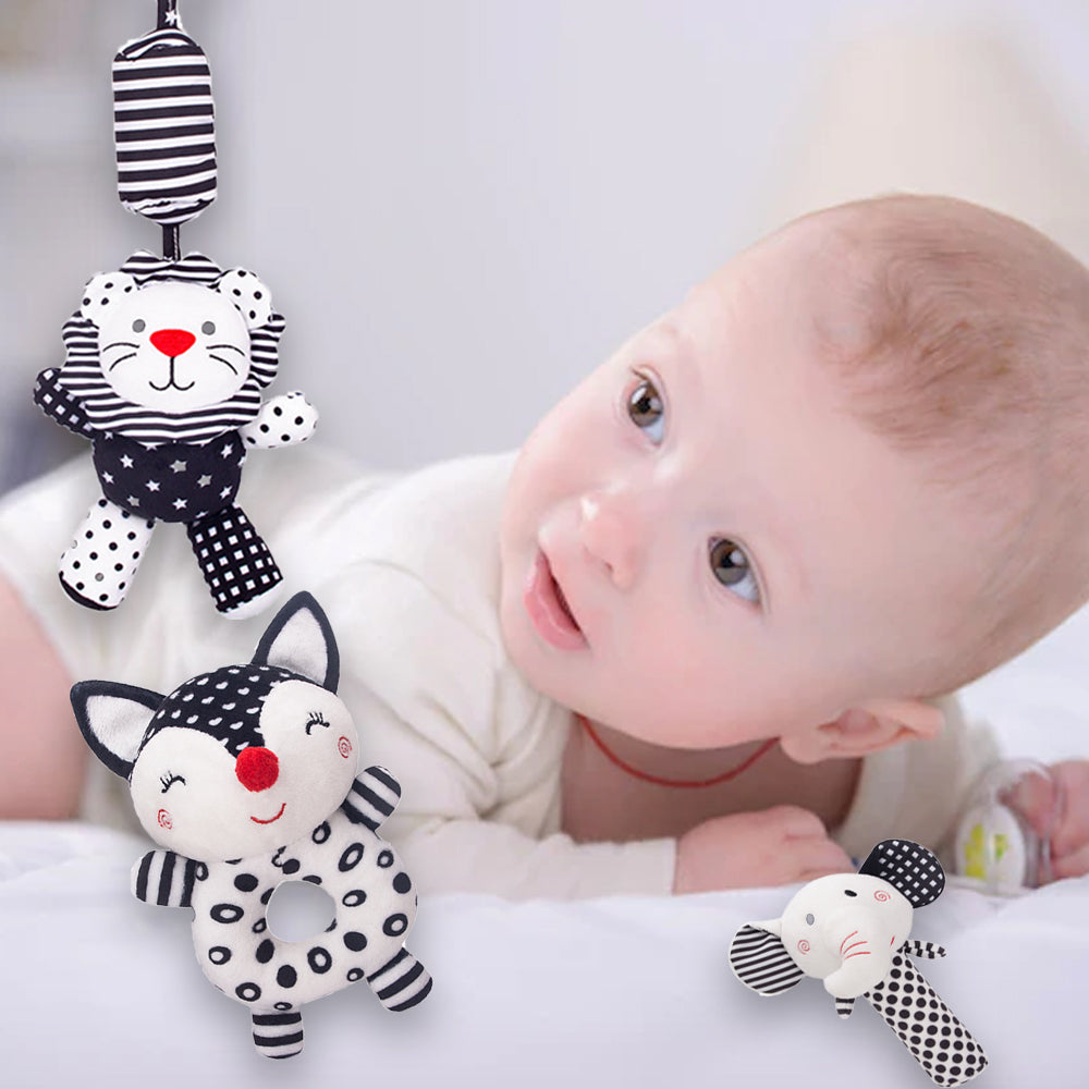 3PCS High Contrast Plush Baby Rattles Toy Z861