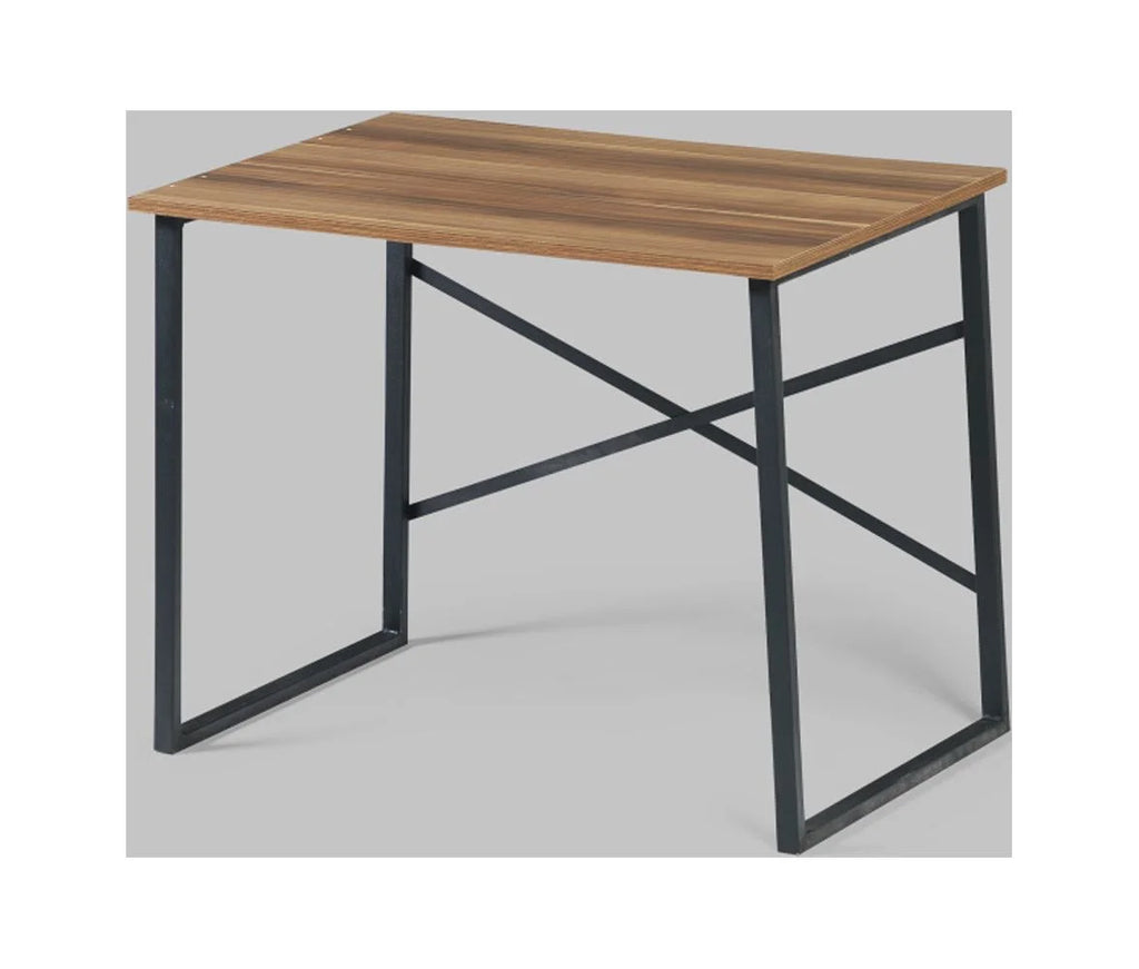 Black Metal Frame 35" Wooden Top Writing and Computer Desk U25092