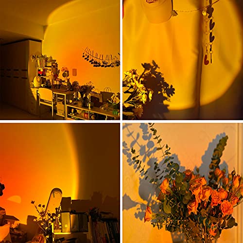Sunset Lamp with Remote Control, 16 Colors Night Light 180° Rotation J3937