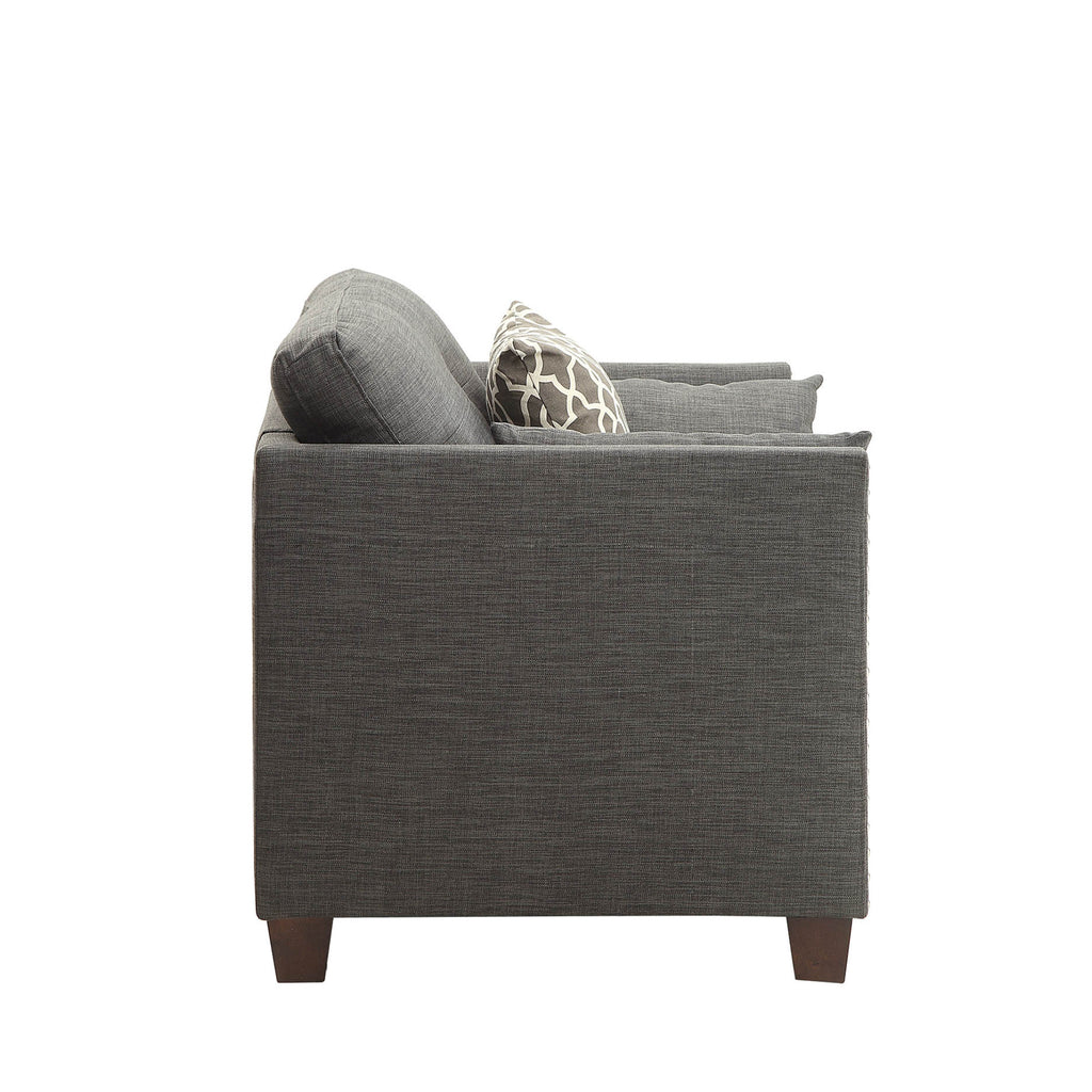Laurissa Chair & 3 Pillows in Light Charcoal Linen Z8325