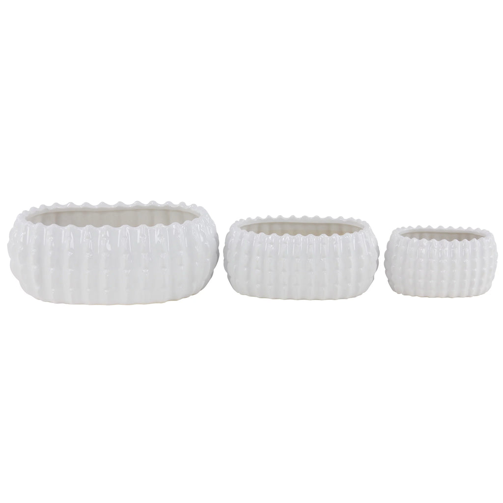 White Ceramic Planter (3 Count) E3516