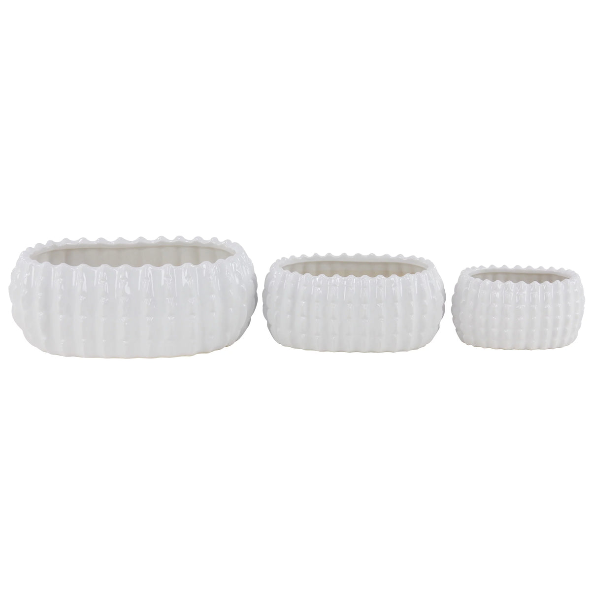 White Ceramic Planter (3 Count) E3516