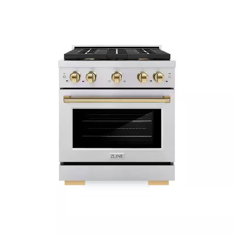 4-Burner Freestanding Gas Range and Convection Oven in Stainless Steel F217319