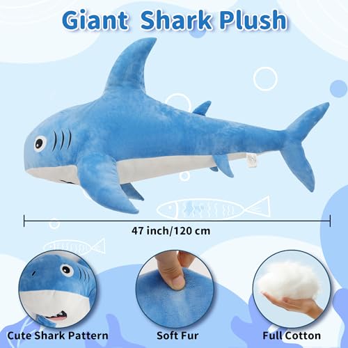 47 inch 3.1lb Shark Stuffed Animal Plush Toy X578