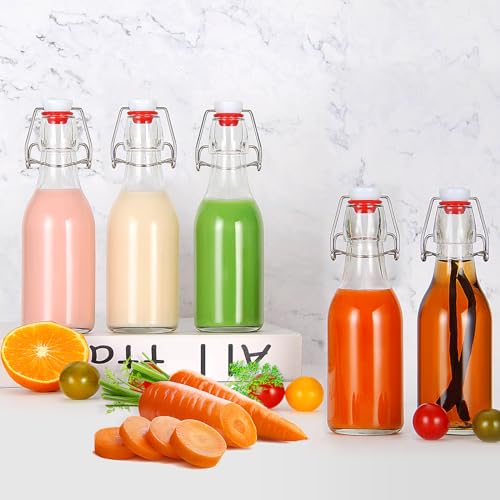 8oz Glass Swing Top Bottles with Airtight Caps 9 Pack X42604