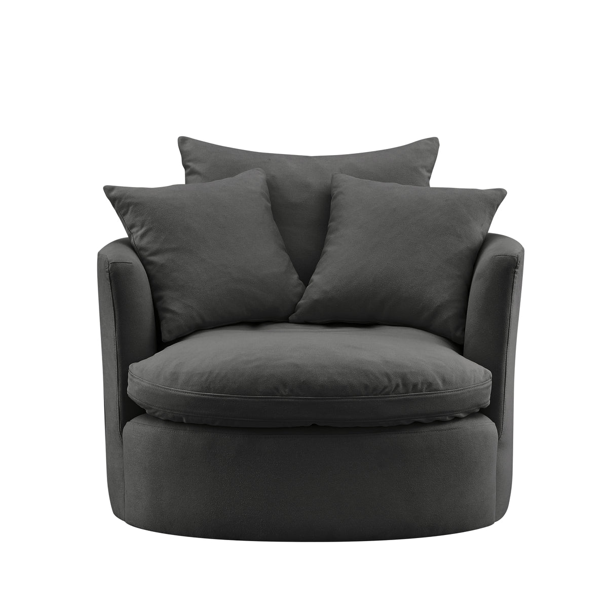 Charcoal Linen 360 Swivel Accent Chair Y413