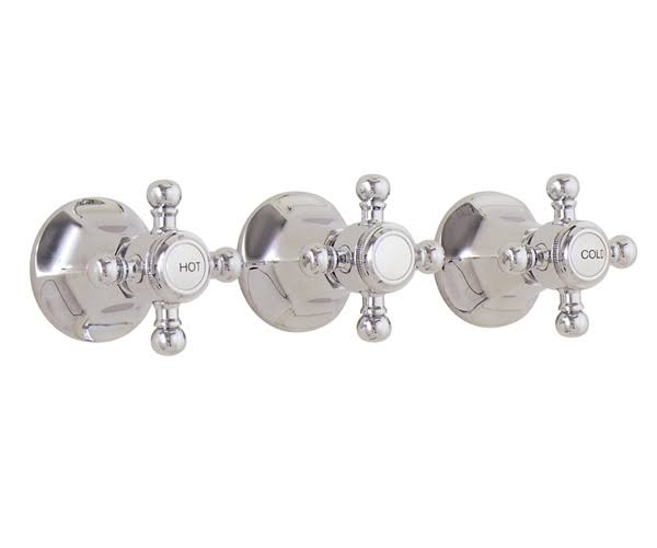 Polished Brass Three Handle Tub and Shower Trim Q944225