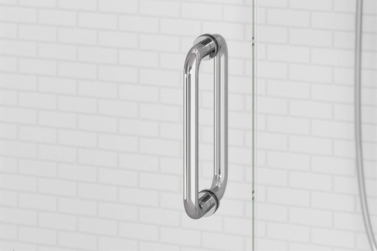 Frameless Swing Shower Door Clear Glass Chrome Finish R8327