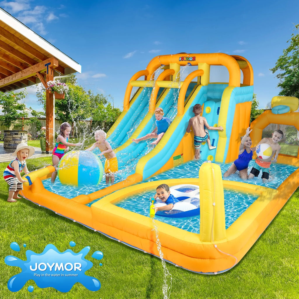 8-in-1 Inflatable Water Slide Park with Splash Pool L710454