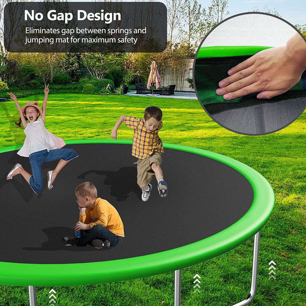 12/14FT Trampoline with Swing and Slide, 1000LBS Capacity Z152122