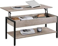 Industrial Lift Top Coffee Table 47.5x24x20 Inches Gray V117