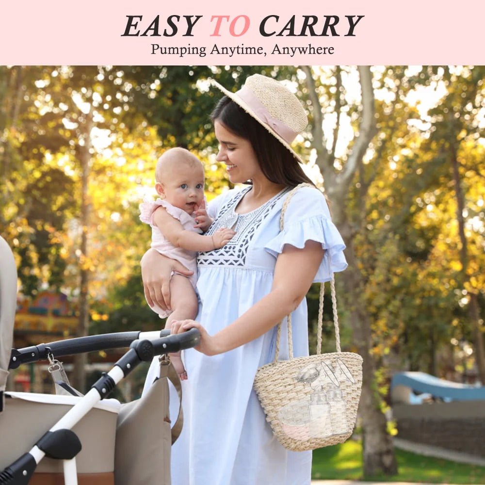 Double Electric Breast Pump, Portable Anti-Backflow 3 Modes 9 Levels, Pink M237