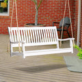 White Wooden Porch Swing Bench Q11650