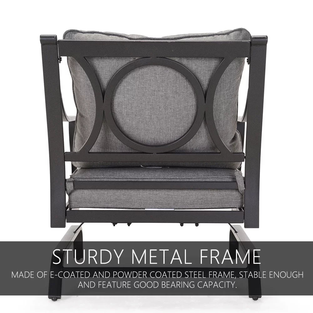 Gray Metal Rocking Chair Set of 2 F35281