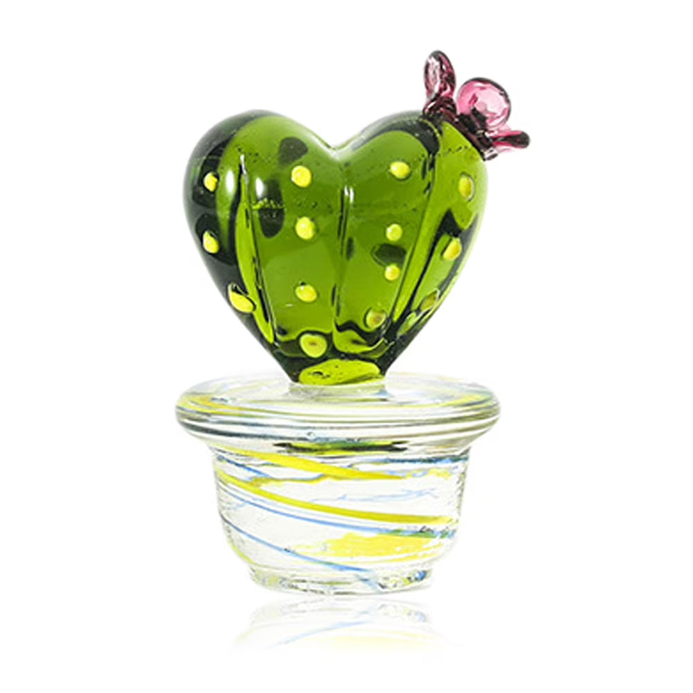 Handmade Blown Glass Cactus Figurines Desk Decorations Y5475