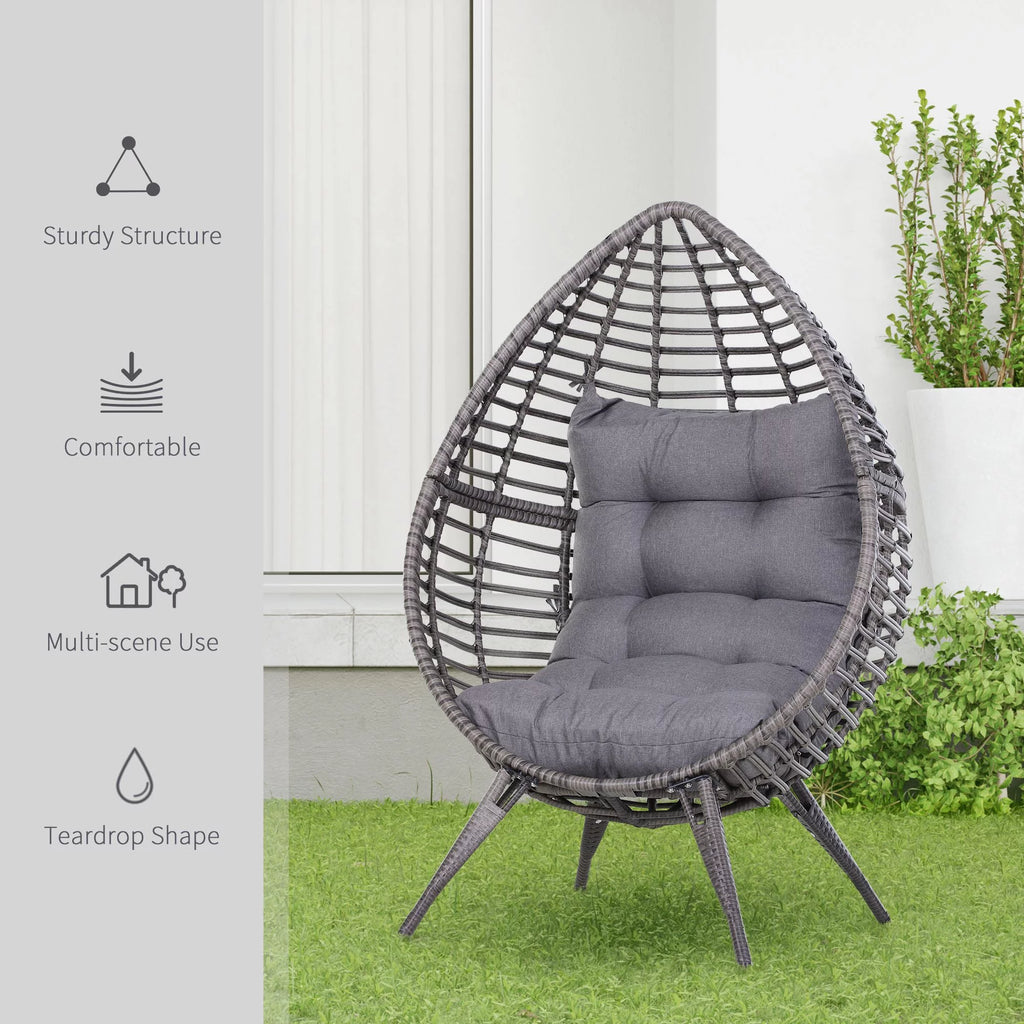 Indoor Outdoor Wicker Egg Chair with Cushion H808