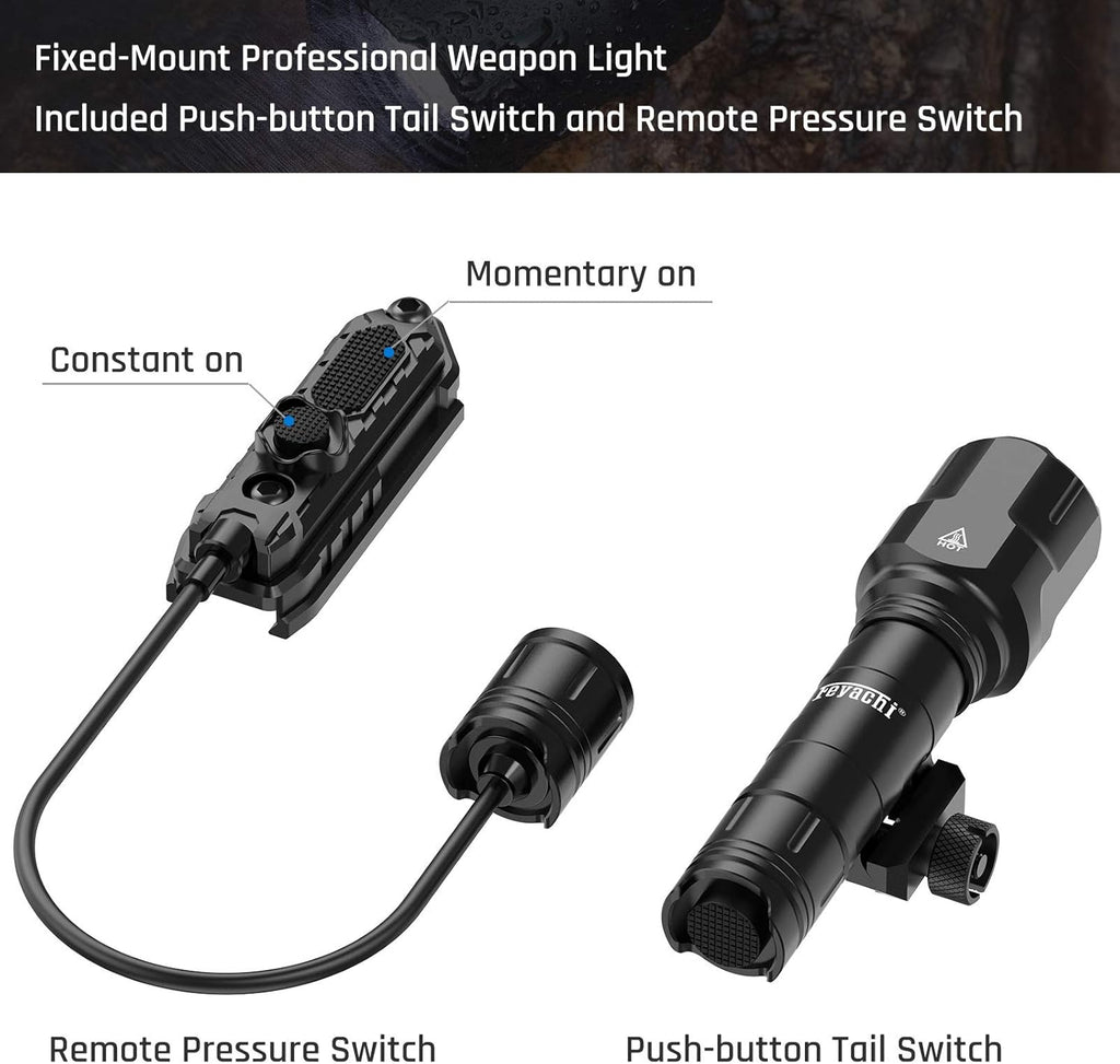 Tactical Flashlight 1200 Lumen LED Weapon Light with Pressure Switch A91930