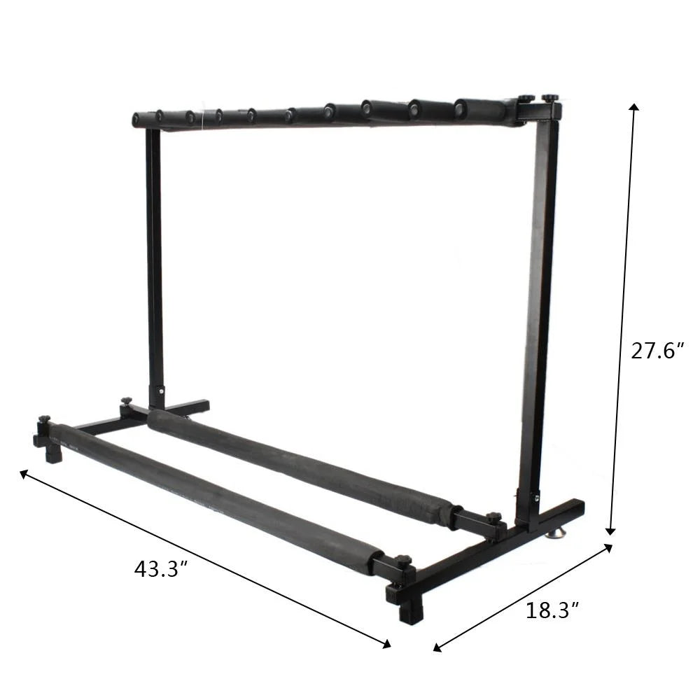 Triple Folding Guitar Bass Holder Rack Stand D99402
