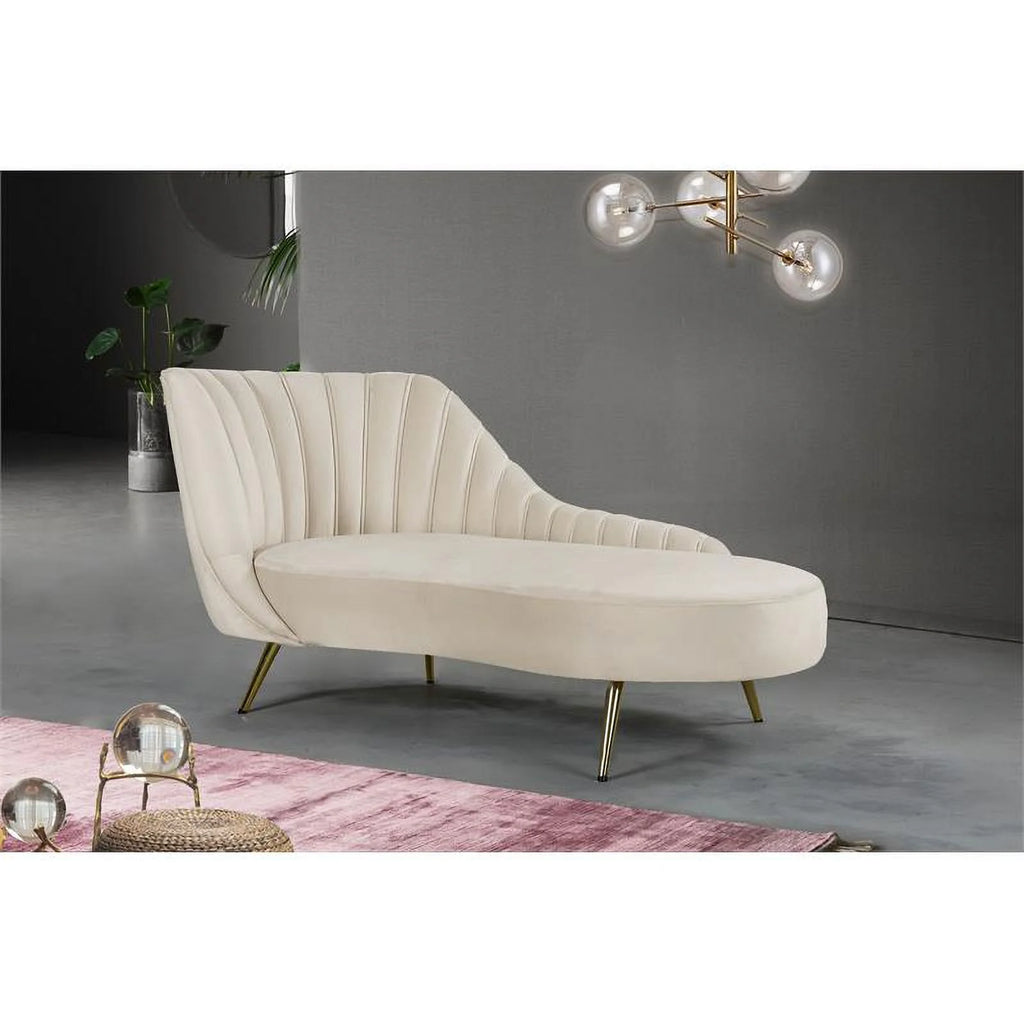 Cream and Gold Accent Chair and Chaise H248