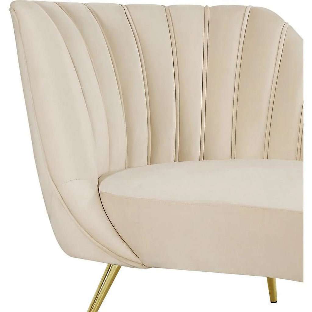 Cream and Gold Accent Chair and Chaise H248