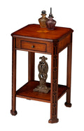 Traditional Rectangular Olive Ash Burl Accent Table Q601